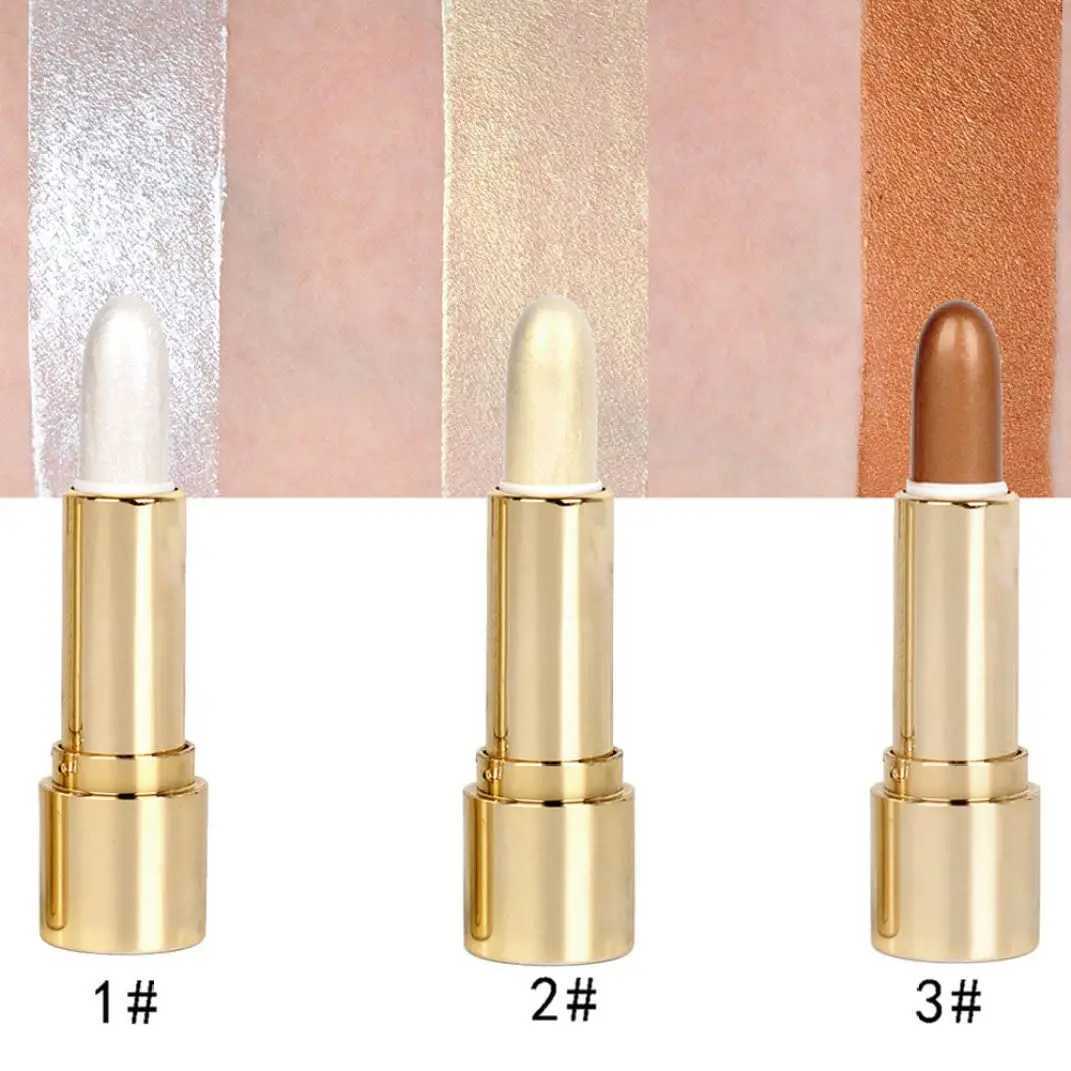 3 Color Highlighter Stick Portable Face Contour Natural Shimmer Glow Long-Lasting Cream Highlighter for Cheekbones Nose XJ250618