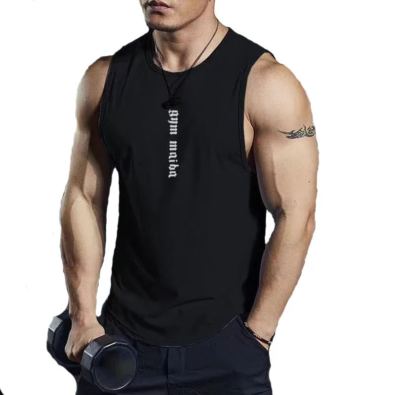 Funny Letter Print Mens Vest Fashion Quick Dry Breathable Sleeveless Shirt Summer Gym Fitness Tees Daily Casual Loose Tank Tops 250618