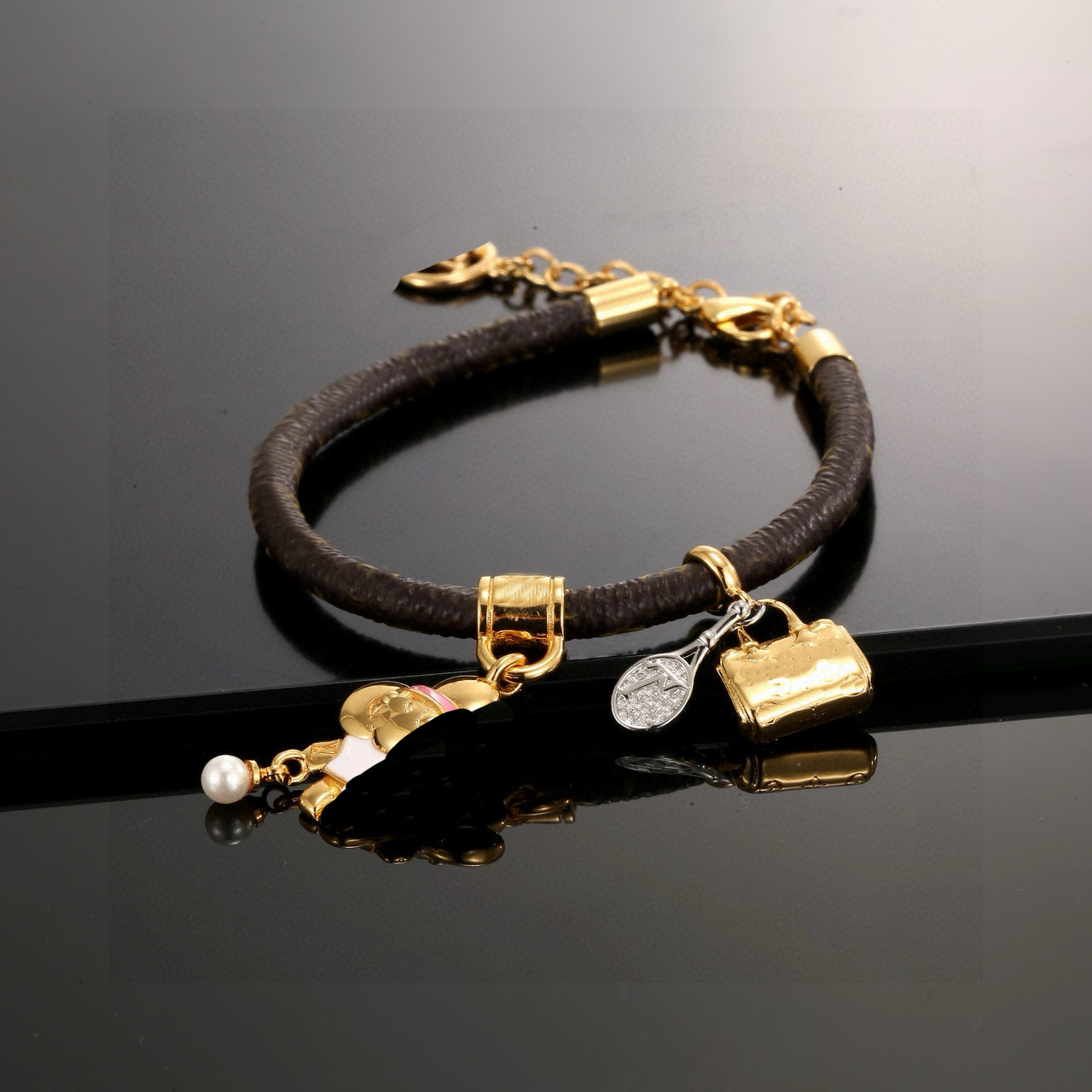 2025 Fashion Cherry Bracelet Cherry Blossom Bracelet Leather Printed Jewelry Cute Bracelet 666666666666