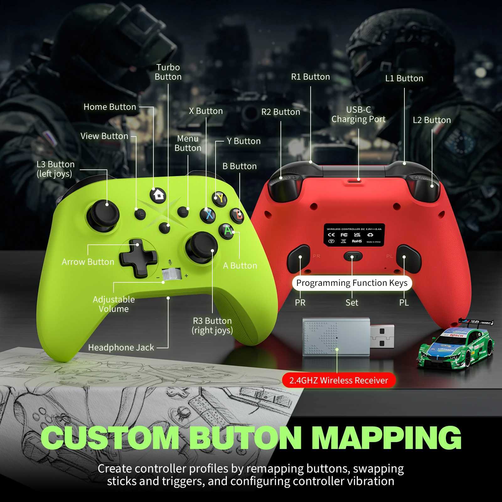 Wireless Gamepad For Xbox One Series X/S/PC/IOS/Android/Steam 6 Axis Gyro With Turbo Function Game Consoles Controller Joystick Z250617