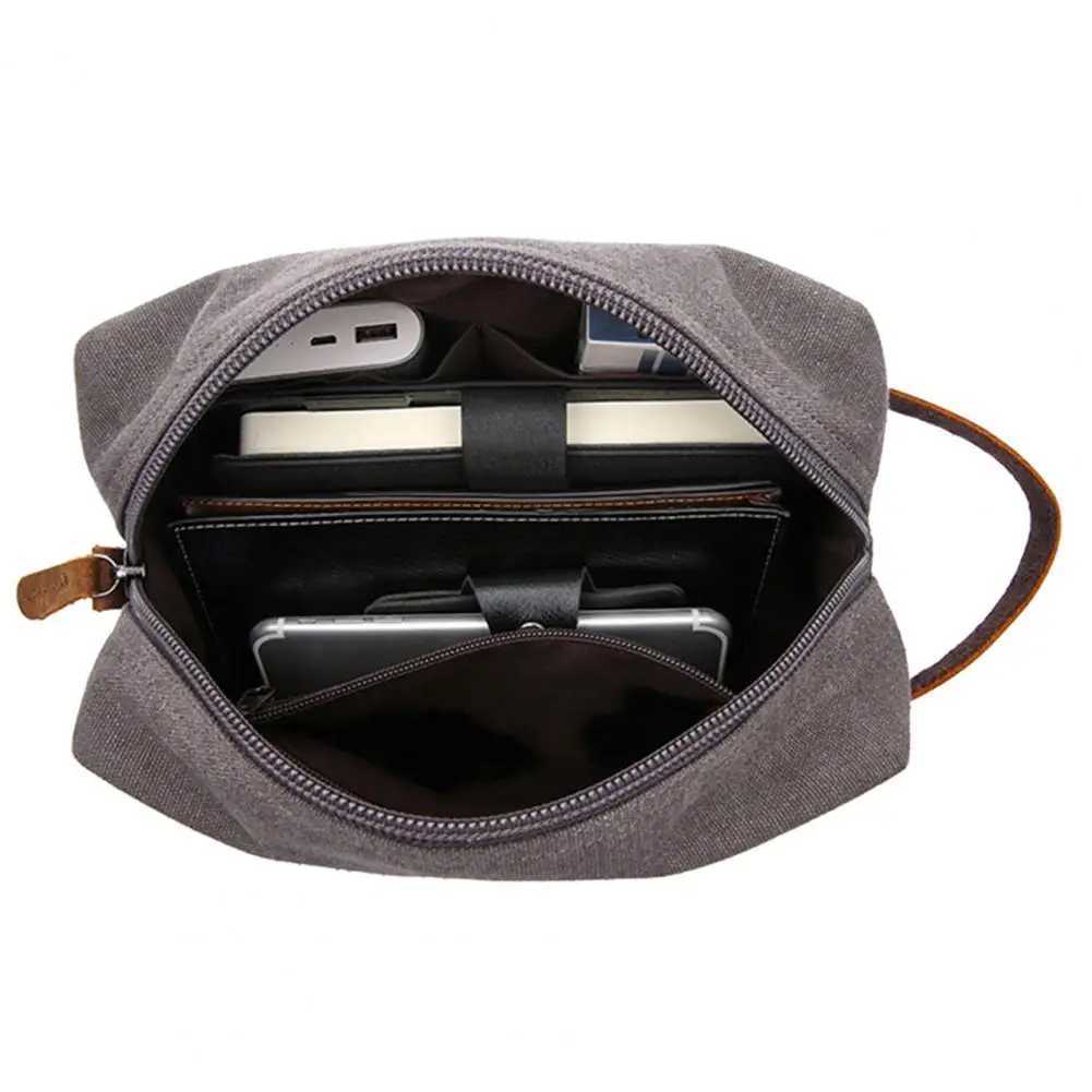 Portable Women Canvas Bag Wear-resistant Toiletry Bag Cosmetic Makeup Pouch Organizer Mens FAshion Zipper Bag For Travel W250618