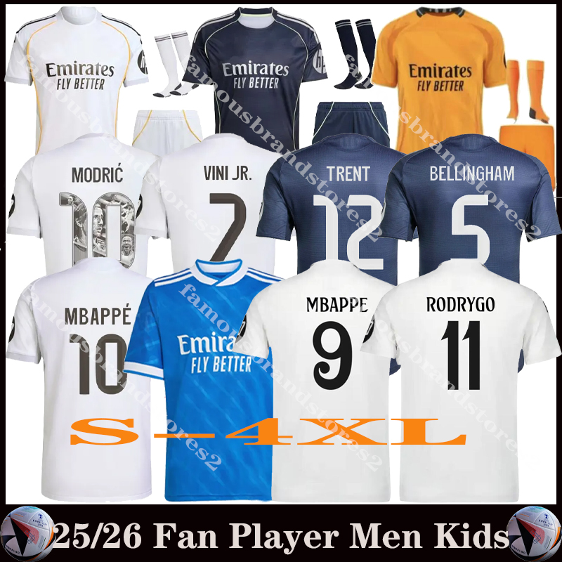 25 26 MBAPPE BELLINGHAM soccer Jerseys 2025 2026 VINI JR CAMAVINGA RODRYGO RUDIGER MODRIC KROOS TCHOUAMENI VALVERDE MEN KIDS shirt uniforms