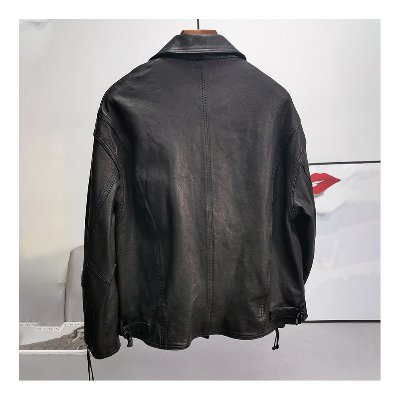 Spring and Autumn New Leather Jacket Women's Short Product Plant tanned Sheep Leather Jacket Loose Small Leather Coat