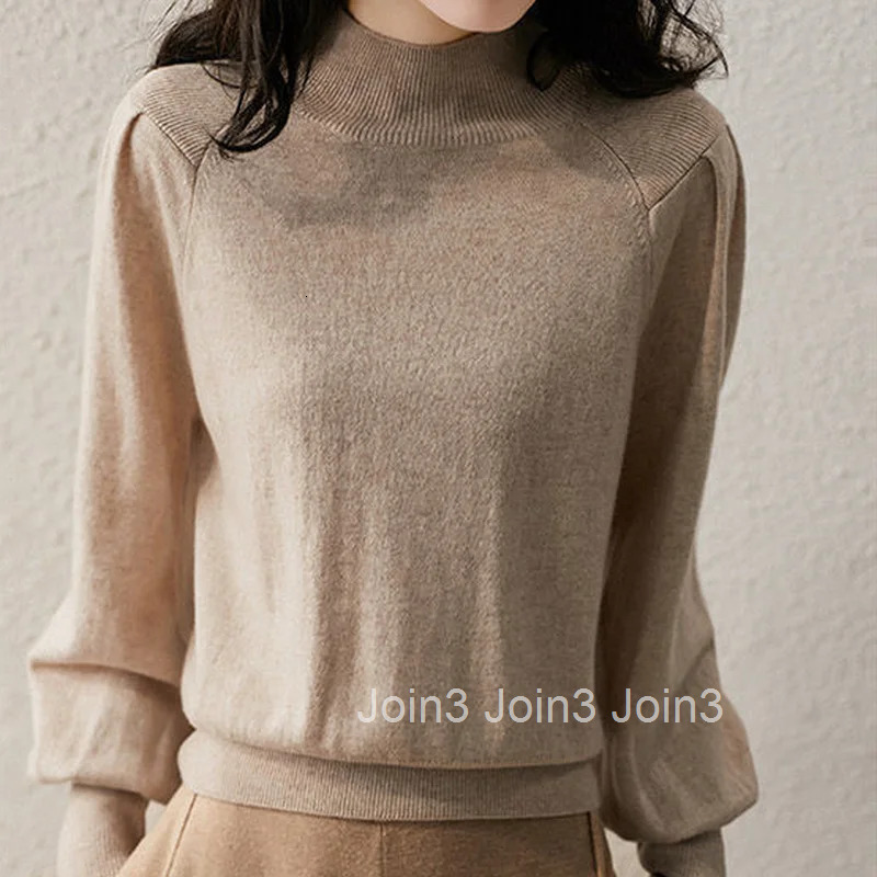 Ladies Sweaters Gigh Neck Jerseys Brown Pullover Knitted Top for Women Turtleneck Black Fashion 2025 Cashmere Streetwear Jersey