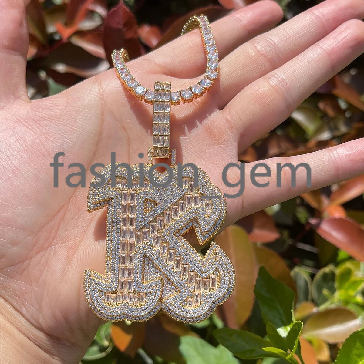 Customized Moissanite VVS Pendant Double Layer Iced Out Single Initial Name Letter Pendant Personalized A-Z Hip Hop Jewelry