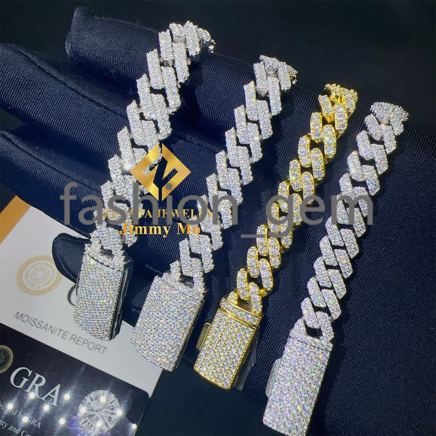 Factory Price 6mm 8mm 10mm 12mm Width 925 Solid Silver Iced Out Hip Hop Jewelry Moissanite Cuban Link Chain Bracelet Men