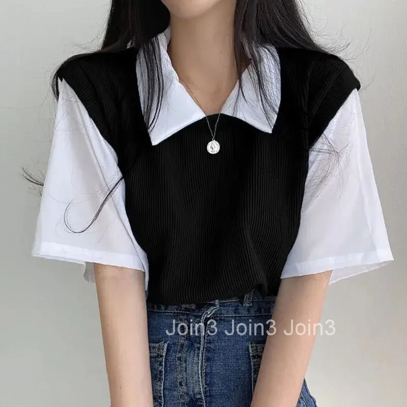Baggy Womens Polo Shirts Summer Outfit Female Tee Fashion Clothing 2025 Korean Pulovers Elegant Yk2 Streetwear Style T-shirts