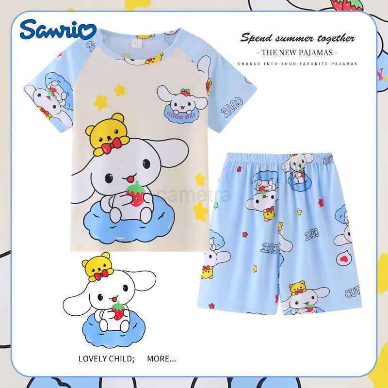 Sanrio Cinnamoroll Pajamas Set for Kids Cartoon Kawaii Monster Sleepwear Baby Short-sleeve Girls and Boys Home Thin Clothes Set SummerXJ250618XJ250618