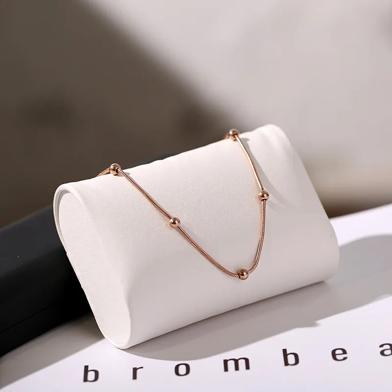 OIMG 316L Stainless Steel Small Beads Anklet for Women Girls Summer Beach Barefoot Sandals Ankle On The Leg Waterproof Bohemian 250606