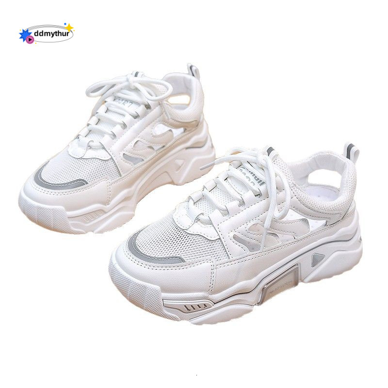 Women's Breathable Mesh Hollow Dad Sneakers, 2025 Summer Thin White Shoes, Soft Sole Fashion Sports Sandals ddmythur