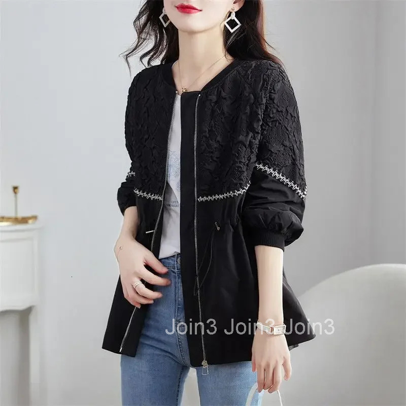 Splicing Drawstring Female Coat Zip-up Womens Jackets Great Sale Youthful Pretty New Products Harajuku Clothing Promotion Cheap