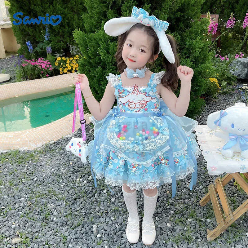 Sanrio 2024 Sanrio Cinnamoroll Cute Fashion Trend Girls Dress Lolita Princess Dress Four Seasons Strap Dress Halloween Christmas Gift XJ250618