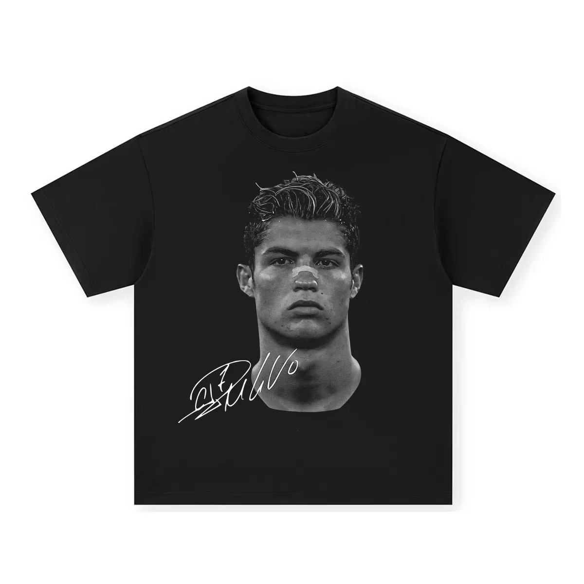 Football Star Print Cotton Short-sleeved T-shirt Men Women Clothing Athleisure Print Fashion Oversize Casual Tee