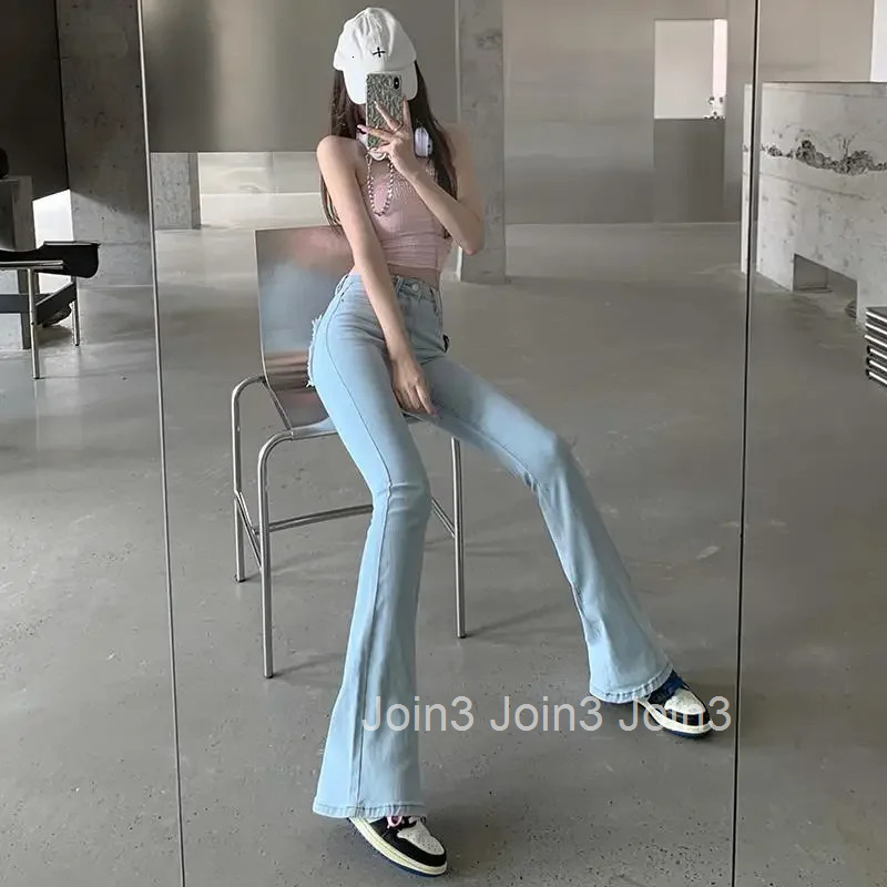 Cowboy Pants for Woman Skinny High Waist Shot Womens Flared Jeans Slim Fit Vibrant Chic and Elegant Hippie Bell Bottom Trousers