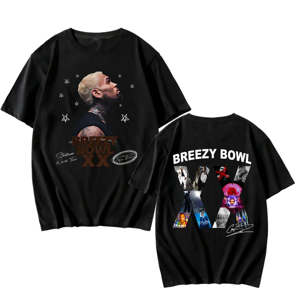 2025 T-Shirts Hip Hop Men Women Fashion Cotton Tshirts Two Sides Loose Casual Tees Streetwear