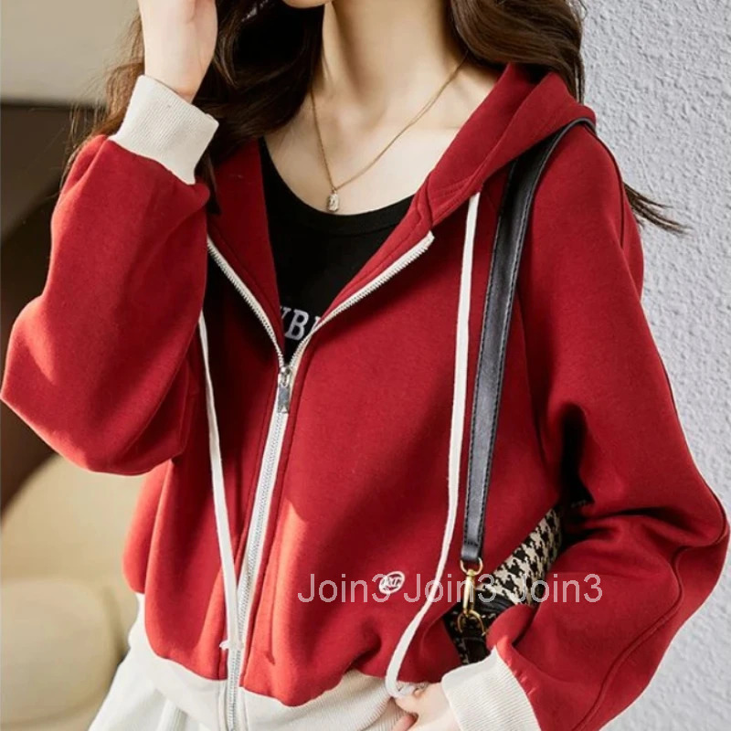 Baggy Full Zip Up Woman Tops With Zipper Hooded Sweatshirt for Women Loose Sweat-shirt Harajuku Fashion Emo Outerwears M Hoodies
