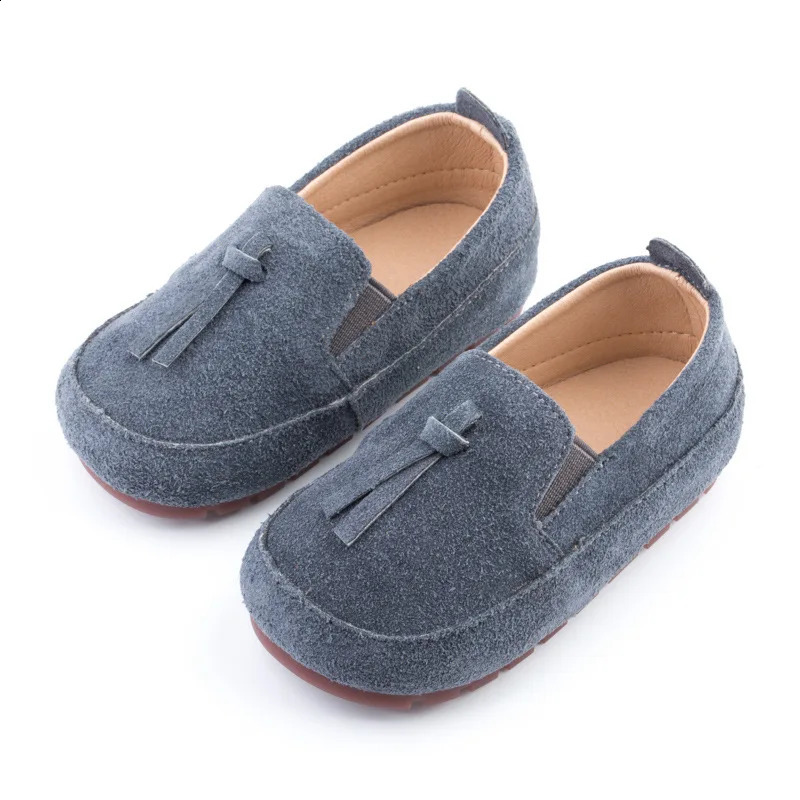 Childrens Moccasin Shoes Boys Korean Style Simple Solid Color Soft Versatile Girls Round-toe Kids Fashion Tassel Slip-on Casual 250617