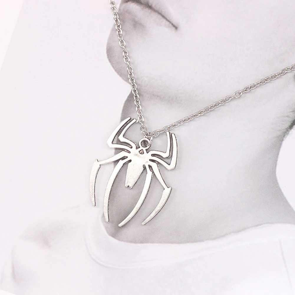 1 PC Stainless Steel Simple Personalized Spider Pendant Necklace Men And Women Fashion Party Jewelry Gift W250618