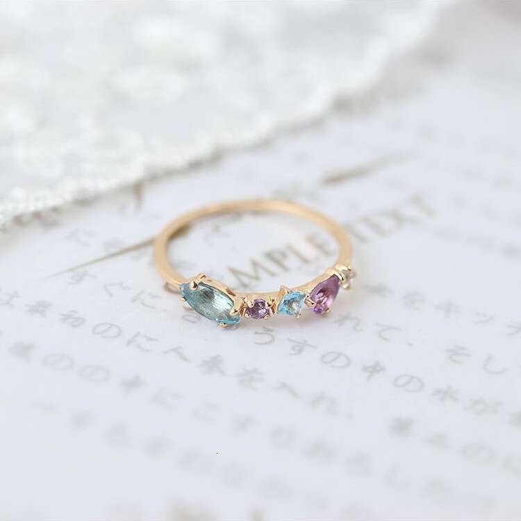 Inlaid Zircon Vintage for Women High-End Luxury Geometric Irregular Open Ring i Style