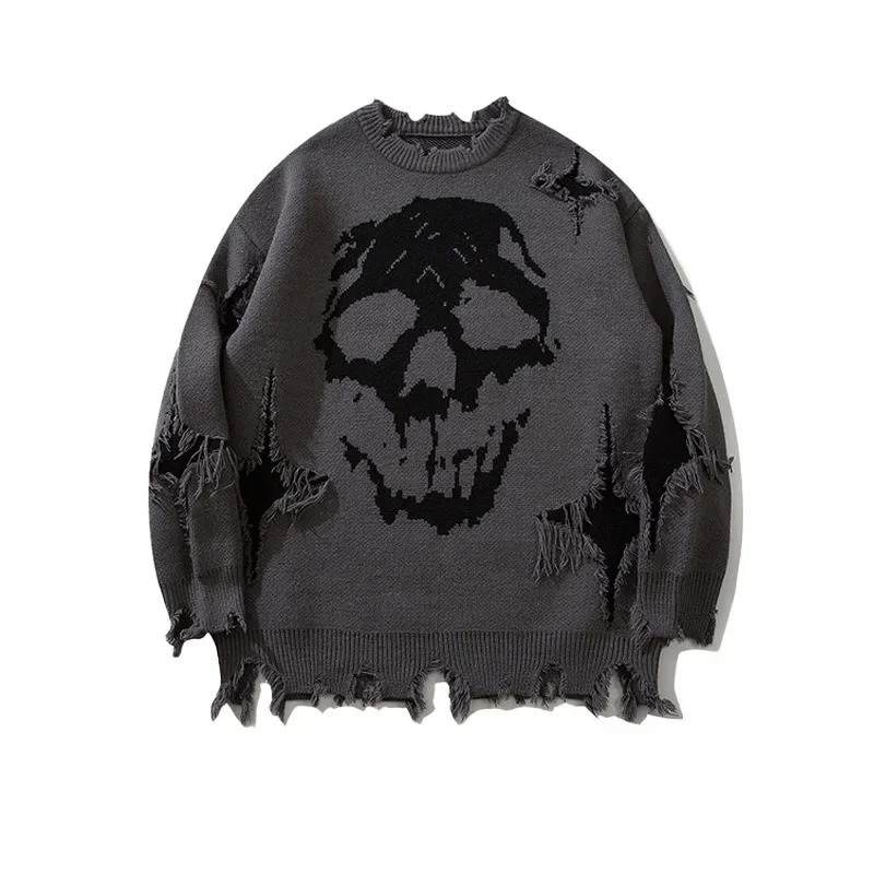 YWFG Cross-Border Fulfillment Knitted Top Wholesale Skull Head Mens Product Foreign Trade Euro-American Sweater 250618