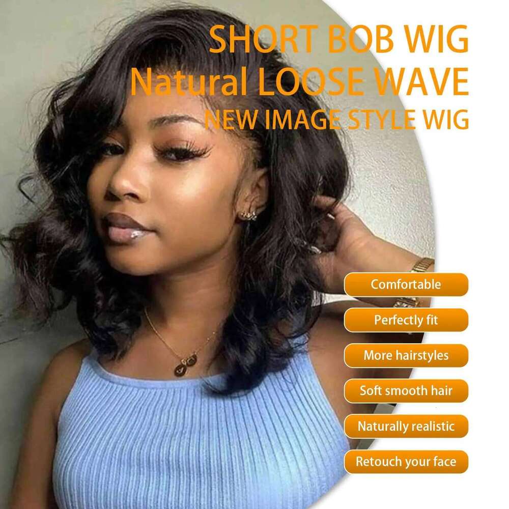 Layered Short Bob Wigs Human Hair Cut 5x5 HD Lace Closure Glueless Wig Pre Plucked Side Parted Natural Black