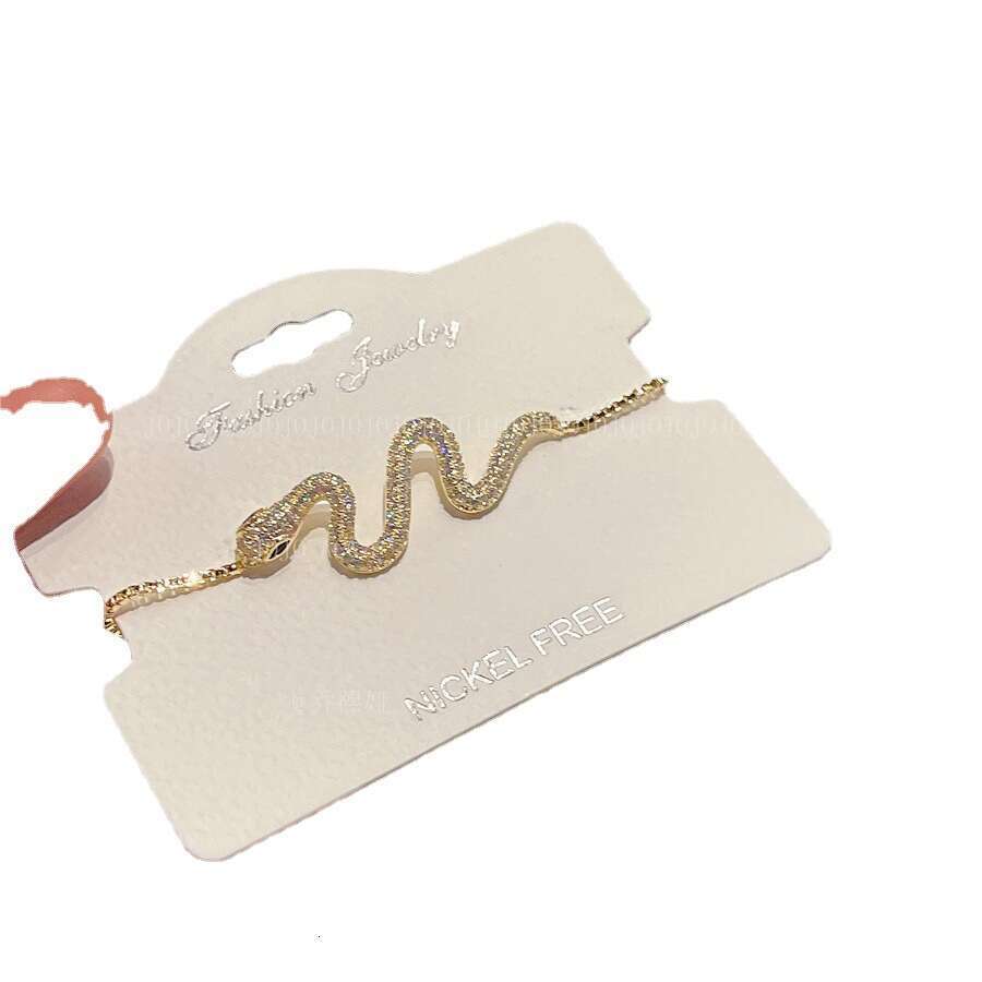 Elegant Socialite 2023 Micro-Inlaid Snake-Shaped New Niche Versatile Ins Style High-End Sense Jewelry Bracelet