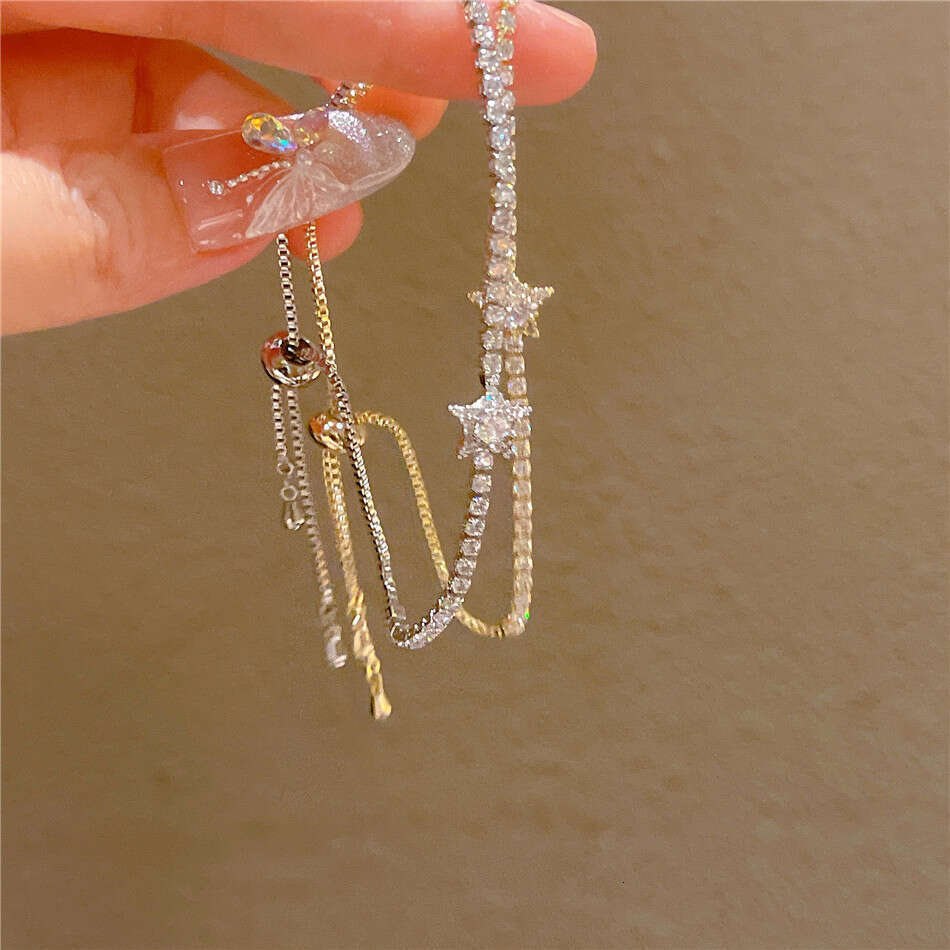 Trendy Korean Wind Electroplated Real Gold Micro Paved Zircon Bracelet Niche Ins Style Rope Exquisite Hand Jewelry