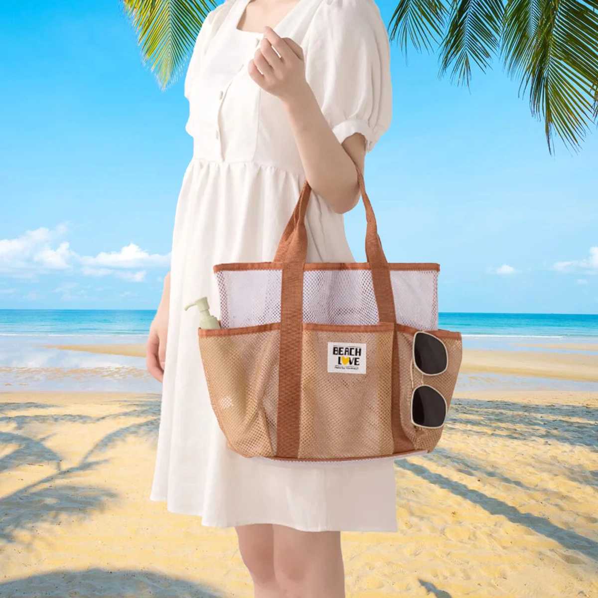 Wens Tote Bags Portable Swim Bags Large Capacity Bath Storage Bags Travel Toiletry Bags Sports Yoga Mesh Bags A-ZMT B250618