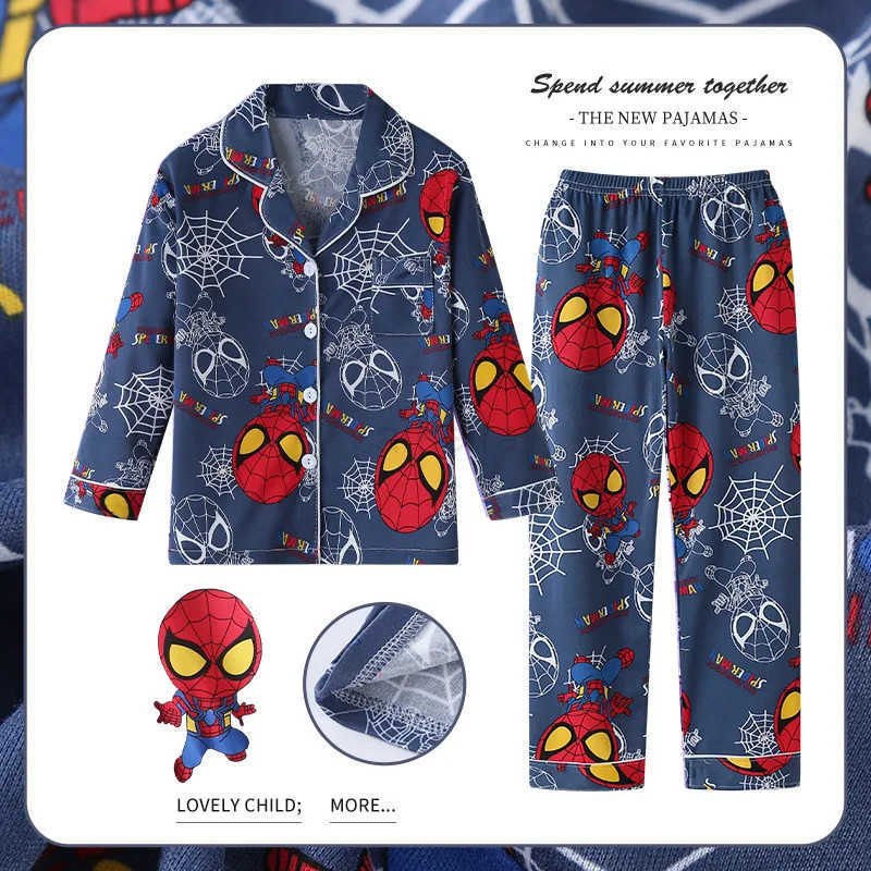 Sanrio Children Sleepwear Spring Autumn Kids Boy Girl Cartoon Cinnamoroll Full Print Long Sleeve Cardigan Set Teen Thin Lapel PajamasXJ250618XJ250618