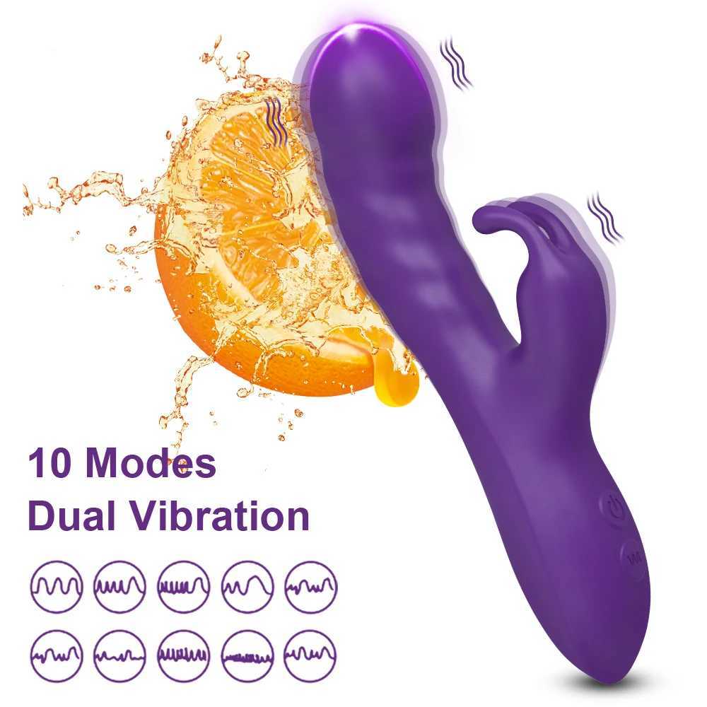 2 in1 G Spot Rabbit Vibrator for Women Nipple Clitoris Stimulator Dildo Massager Adults Masturbator Female Sex Toy for Adults 18 XJ250618