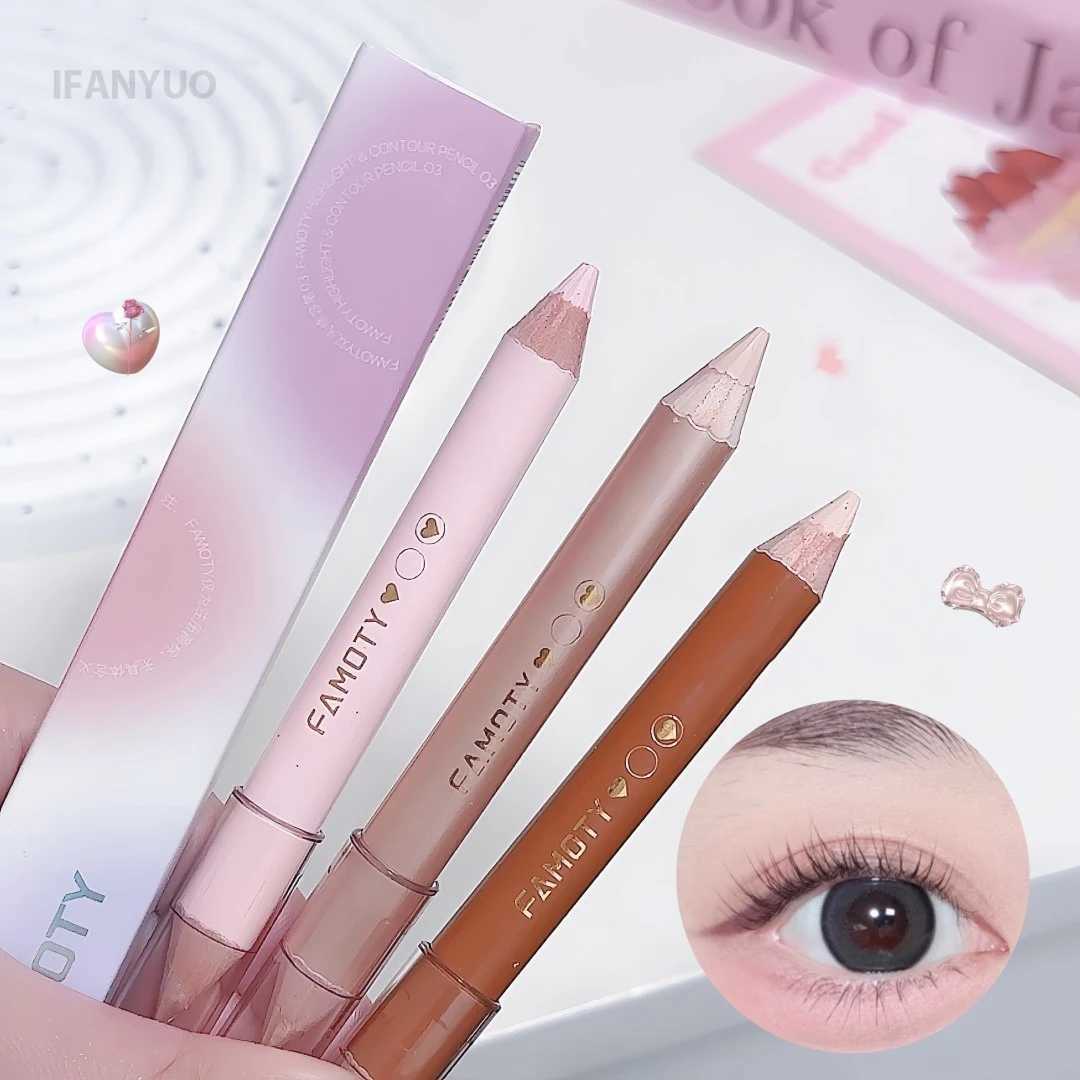 Double Head Highlighter Contour Stick V Face Outline Sculpt Nose Shadow Concealer Lying Silkworm Brighten Mineral Cream Gel Pen XJ250618