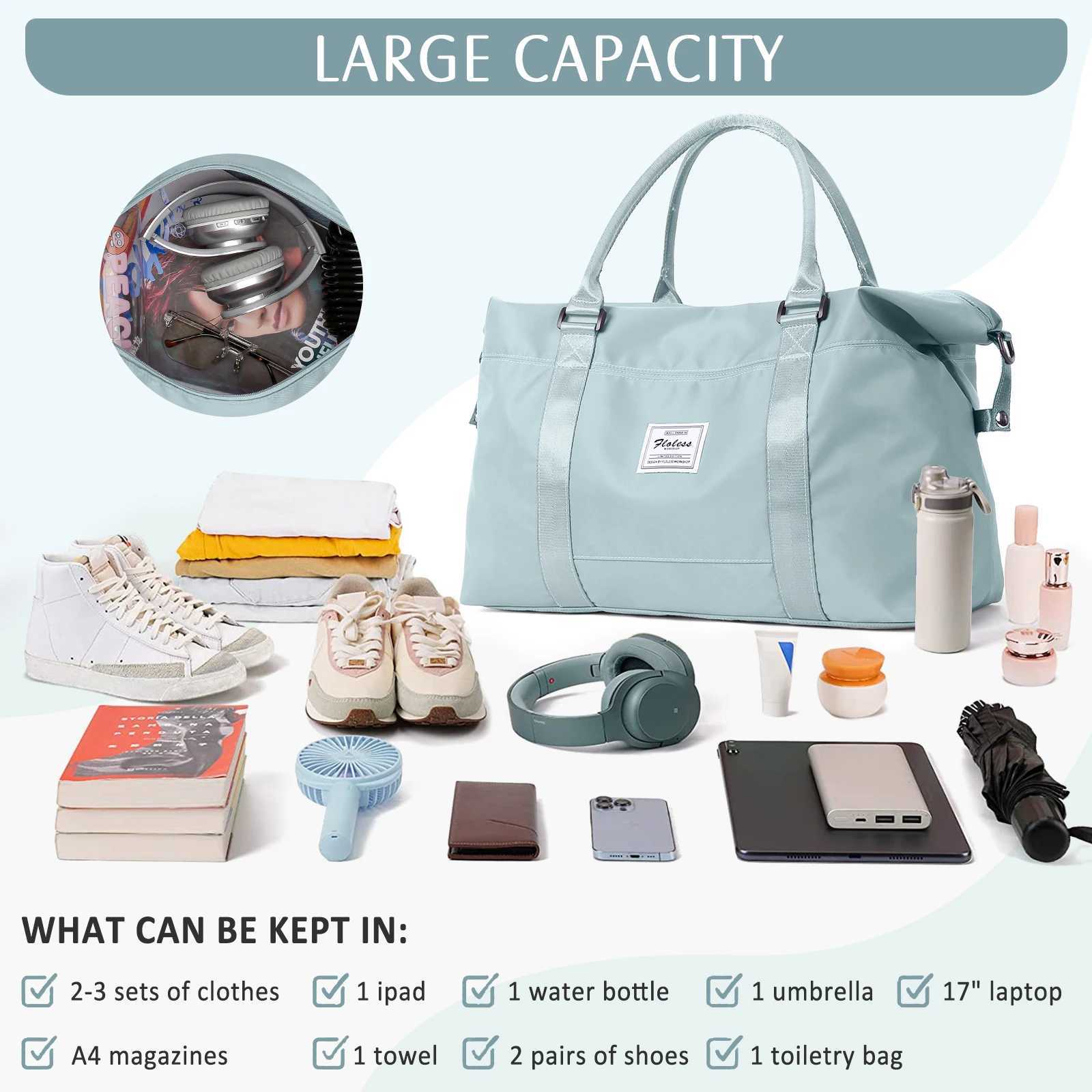 Fashion Travel Duffel Bag Lightweight Foldable ToteBag Carry On Luggage Bag Weekender Overnight Bag Travel Bag for Women and Men W250618