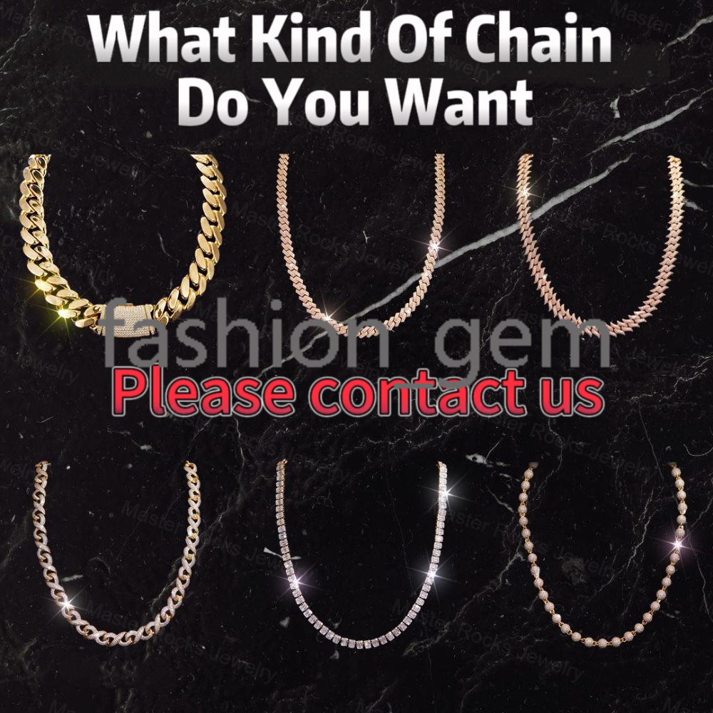 10mm Cuban Chains Custom Moissanite Clasp 10k 14k 18k Gold Plated 925 Sterling Silver Cuban Link Chain