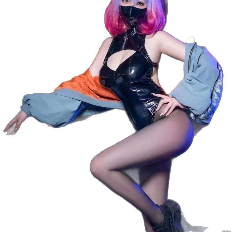 Sexy Lingerie Lingerie Internet Celebrity Sexy Bodysuit Dead Stock Water-Free Open-Crotch Cosplay Costume Pure Desire Role Play Dark Style Women Linge