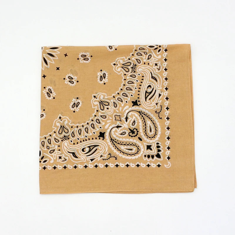 55CM Square Scarf Women Spring Soft Color White Blue Purpel Khaki Paisley Cotton Headband Hip-hop Men Bandana 250617