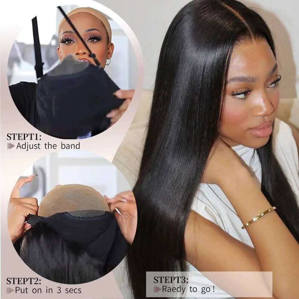 Bone Straight 6x4 Glueless Wear and Go 5x5 Closure Wigs Brazilian Transparent Human Hair HD Lace Frontal Wig for Black Women