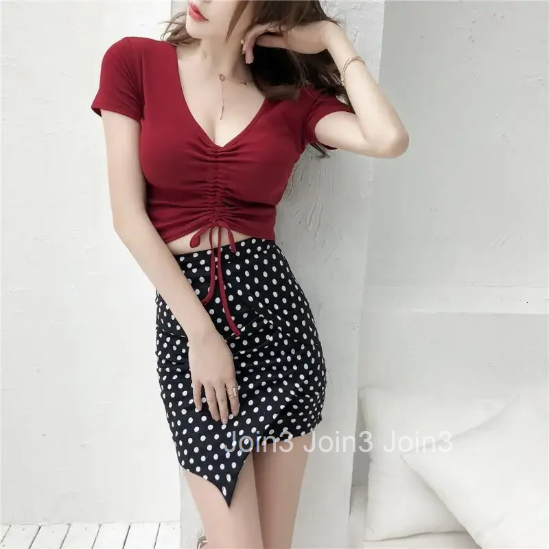 Wrap Woman Skirt High Waist Patchwork Black Tight Y2k Vintage Aesthetic Clothing Sales Stylish Korean Style V Skirts for Women