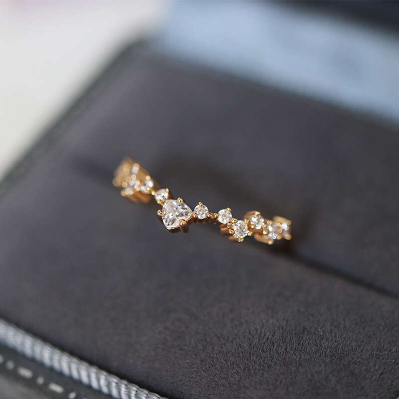 New Layered Rings Fashionable Unique Niche Design Micro Paved Zirconia Light Luxury Small Adjustable Index Finger Ring