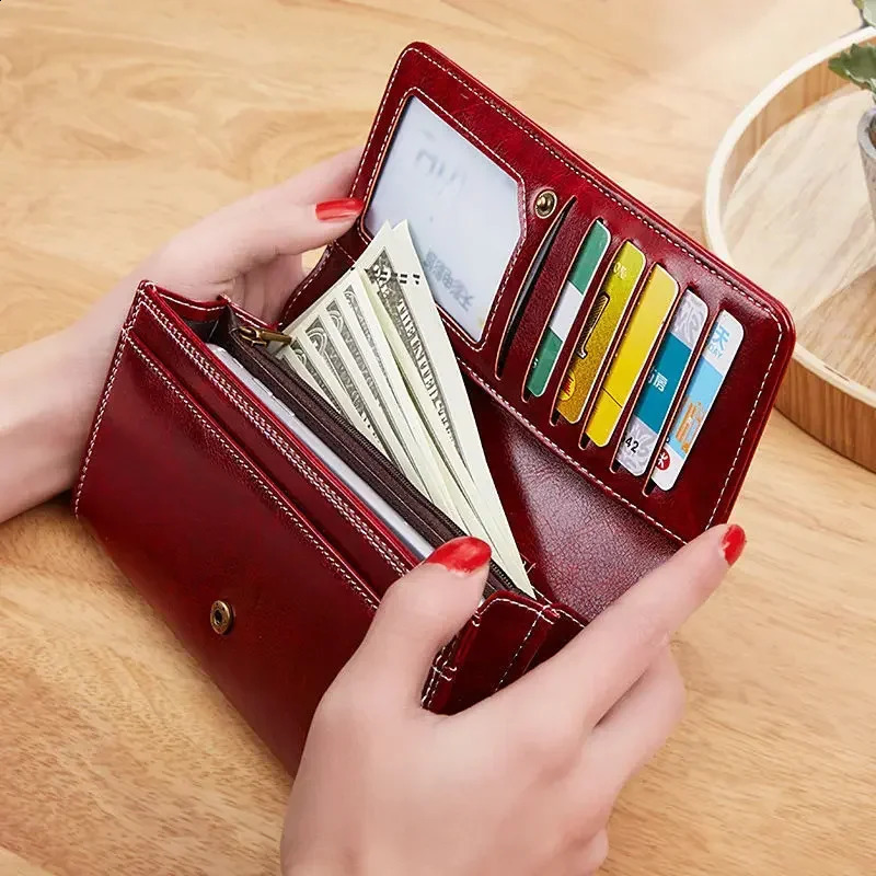 Womens Leather Wallet Woman Long Wallets Fashion Women Purses Money Bags Handbags Womens Purse Cards Holder Carteras 250614