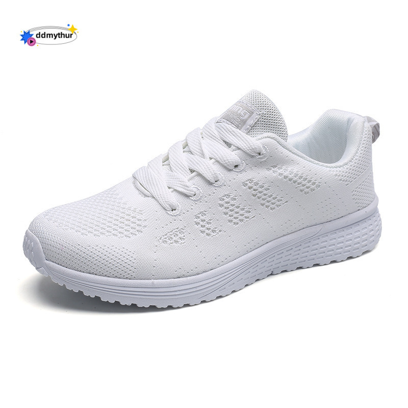 Women's Sports Flyknit Mesh Viscose Lightweight Round Toe Couple Running Casual Shoes for Men and Women ddmythur