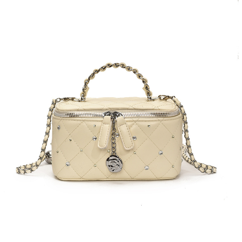 Free Shipping For Designers Quilted Chain Shoulder Bag For Women 2025 New Fashion High-end Shiny Diamond Box Bag Luxury Bag Stylish Crossbody Bag Tren