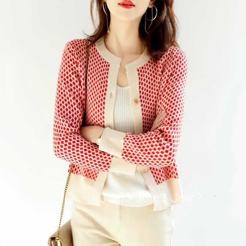 Outerwear Womens Cardigans Jacket Elegant Ladies Knit Sweaters Round O Neck Lightweight Clothing Sales New in Knitwear Chic Y2k