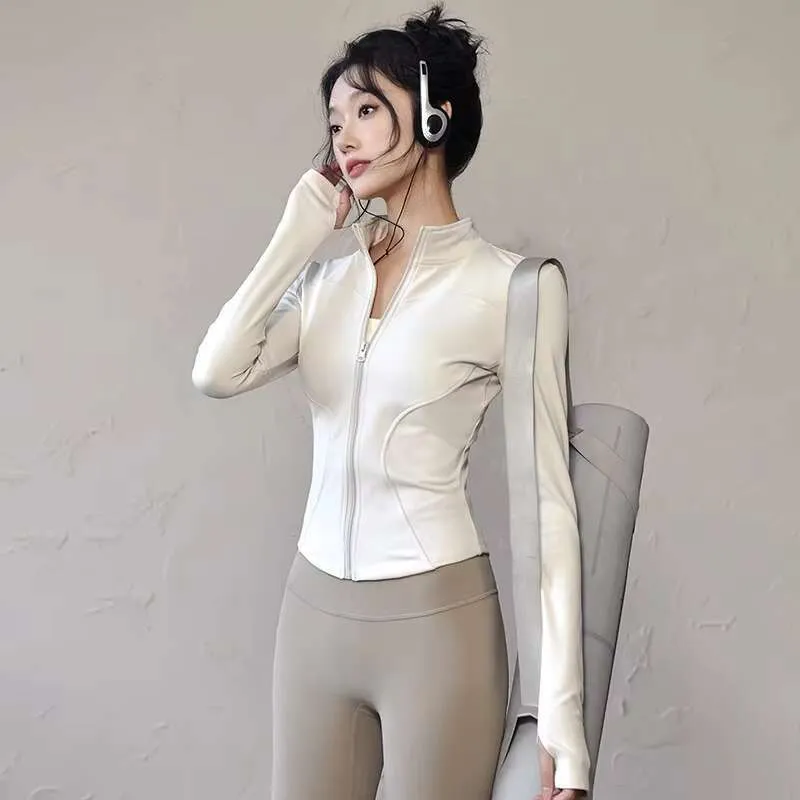 DHessentials slim fit running fitness jacket, breathable high elasticity adult top, autumn and winter quick drying yoga suit
