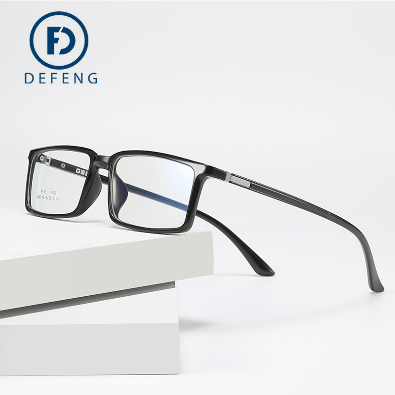 Defeng M6319 New Memory Lightweight TR90 Non-Prescription Glasses for Men Artistic Square Frame Prescription Glasses Frame for Women Business Style 23