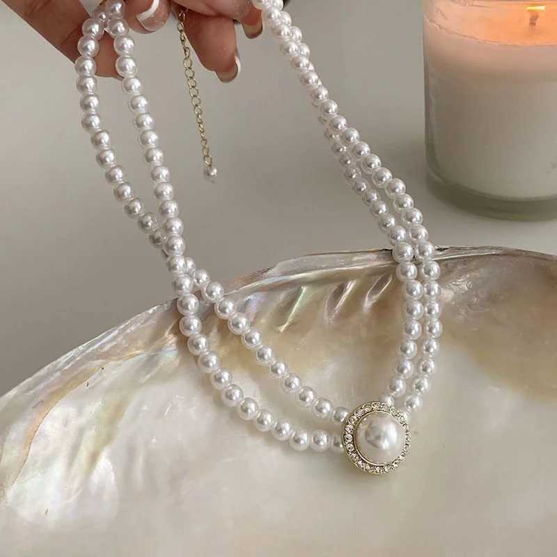New Baroque Pearl Choker Necklace For Women Luxury Wedding Party Triple-layer Beaded Necklace Torques Ladies Trendy Jewelry Gift W250618