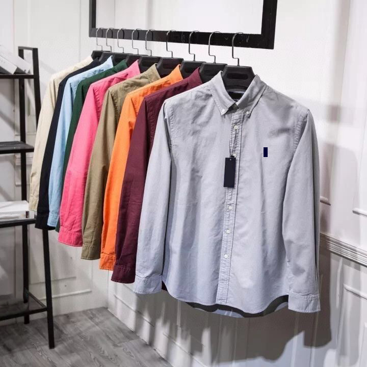 designer button up shirt Little horse Mens polo shirt dress shirt Candy Linen shirt stripes Long Sleeve designer t shirt Business checks Leisure men casual polo shirt