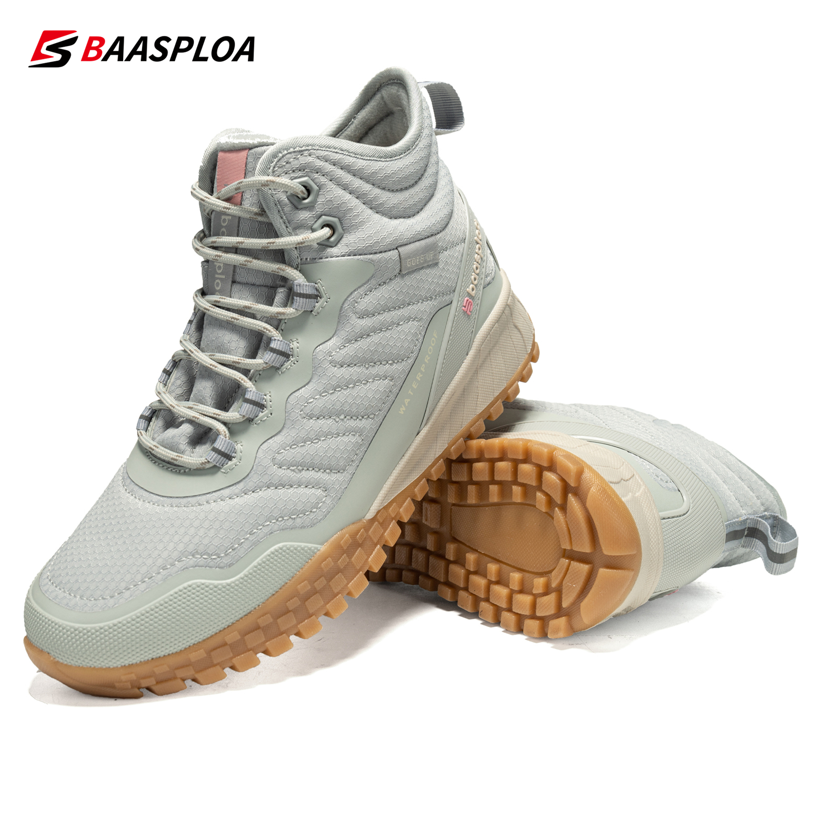 Baasploa Women Plush Snow Boots Winter Warm Female Outdoor Shoes Non-Slip Walking Shoes Casual Waterproof