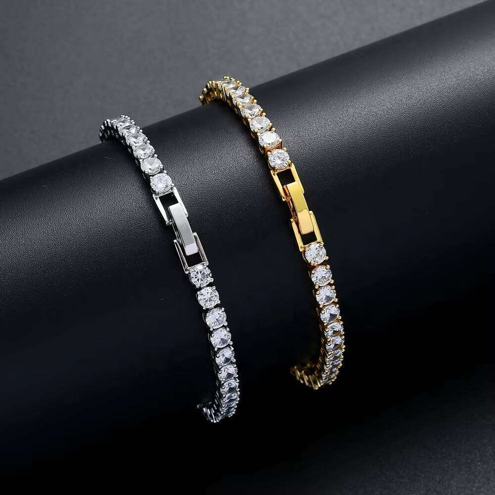 Fashion Sier Chain Jewelry for Women and Men 2.5mm 3mm 4mm 5mm Iced Crystal Zircon Tennis Bracelet