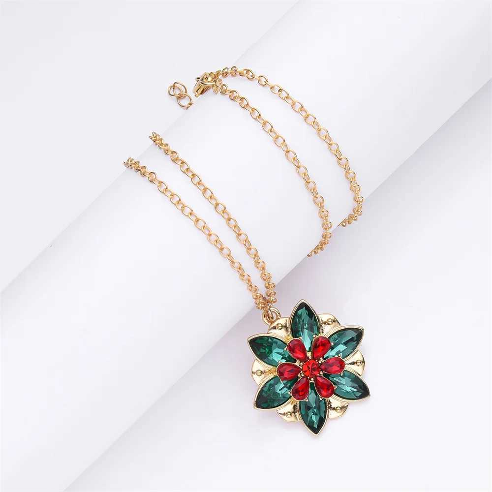 Harong New Fashion Crystal Flower Anastasia Womens Necklace Vintage Elsa Princess Together in Paris Pendant Cosplay Jewelry W250618