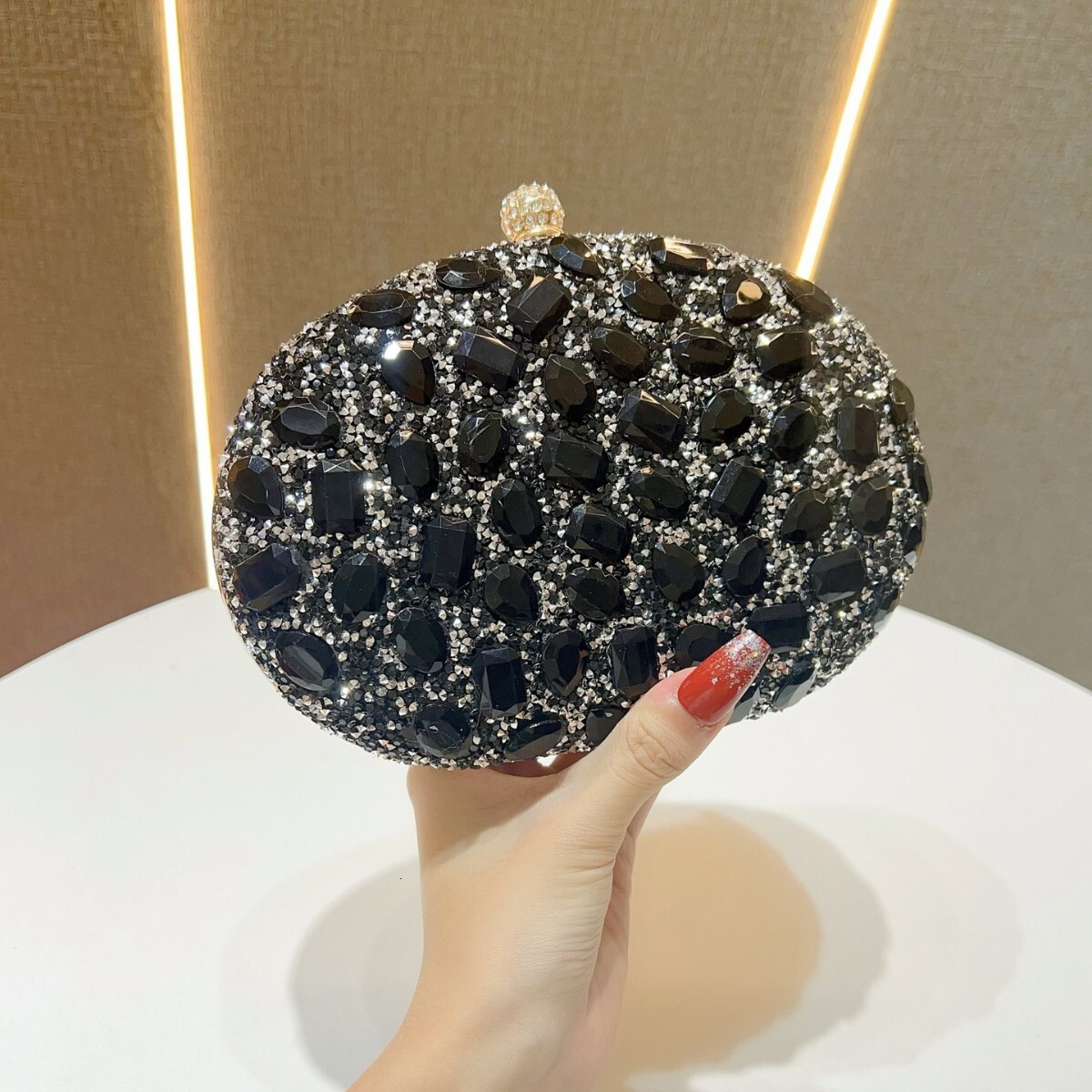 Free Shipping Designer's New Diamond Inlaid Evening Bag, Fashionable Banquet Women's Wallet, Luxury Bag, Handbag, Dress, Small Bag, All Diam